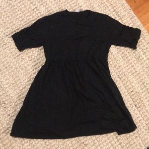Black 60s swingy mini dress (maternity)